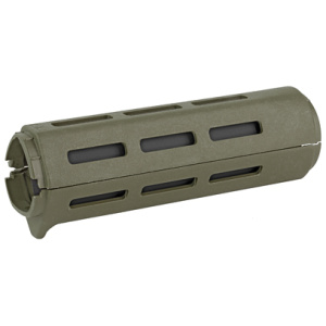 OD green AR handguard with vent slots.