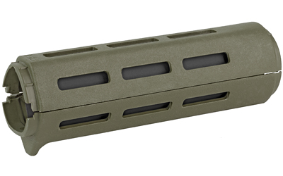 OD green AR handguard with vent slots.