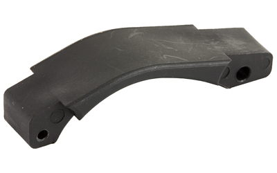Curved black plastic mechanical bracket component
