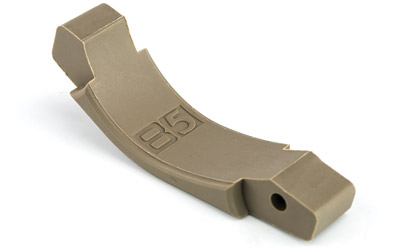 Tan curved polymer component with B5 marking