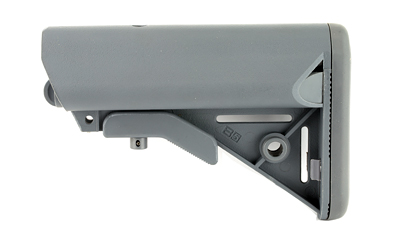 Gray adjustable rifle buttstock on white background
