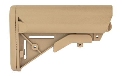Tan adjustable rifle buttstock side view