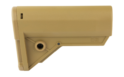 Tan polymer rifle buttstock side view