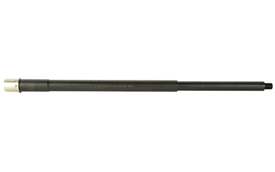 Long black metal barrel with white tip