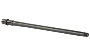 Long metal rifle barrel isolated on white