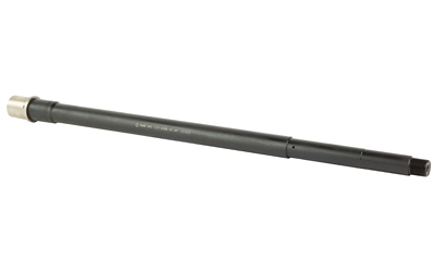 Long black metal barrel on white background