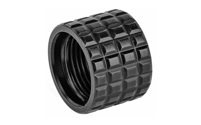 Black knurled threaded cylindrical knob