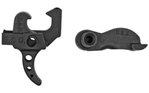 Tactical firearm trigger components, black metal parts