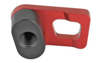 Red and black metal bike component