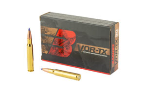 VOR-TX ammunition box with two rifle cartridges