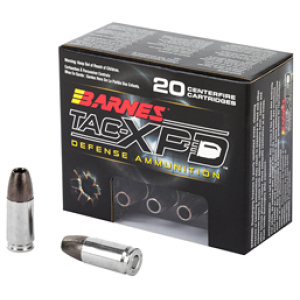 Barnes TAC-XPD ammunition box and bullets