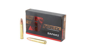 VOR-TX Safari rifle ammunition box and cartridges