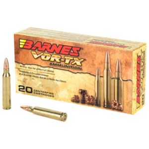 Barnes VOR-TX ammunition box and cartridges