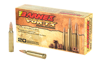 Barnes VOR-TX ammunition box and cartridges