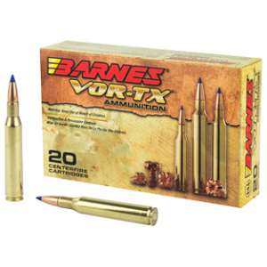 Barnes VOR-TX ammunition box and rifle cartridges