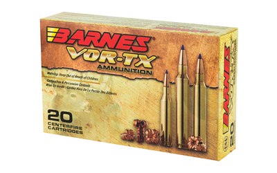 Barnes VOR-TX rifle ammunition box with cartridges