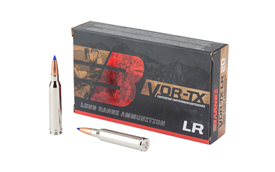 Browning VOR-TX LR ammunition box and cartridges