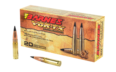 Box of Barnes VOR-TX rifle ammunition cartridges