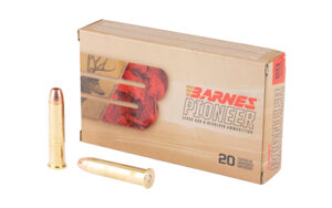 Barnes Pioneer ammunition box with two cartridges