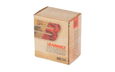 Barnes Pioneer ammunition box with 20 rounds.