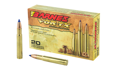 Barnes VOR-TX ammunition box and cartridges display