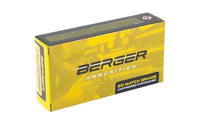 Berger Ammunition 20 Match Grade cartridge box