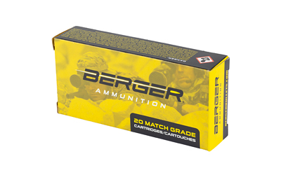 Berger Ammunition 20 match grade cartridges box