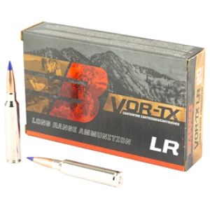 VOR-TX LR rifle ammunition box and cartridges