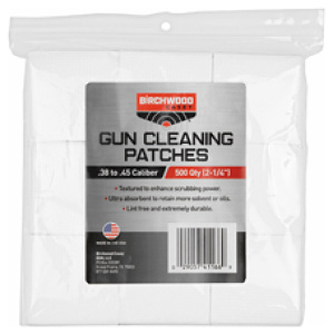 Gun cleaning patches in plastic packaging