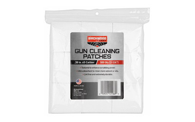 Gun cleaning patches in plastic packaging