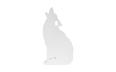 Silhouette of howling wolf on white background.