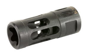 Metal muzzle brake with side ports and slots