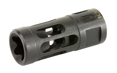 Metal muzzle brake with side ports and slots