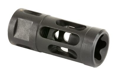Cylindrical metal muzzle brake with side ports