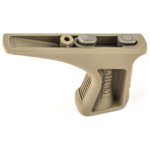 Tactical foregrip for firearms in tan color.