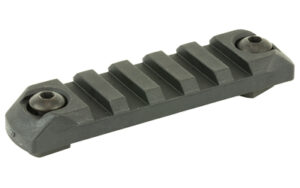 Black Picatinny rail segment with screws