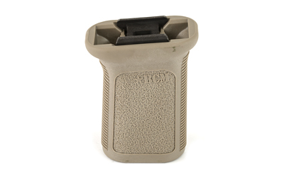 Tactical grip accessory for firearms, beige color.