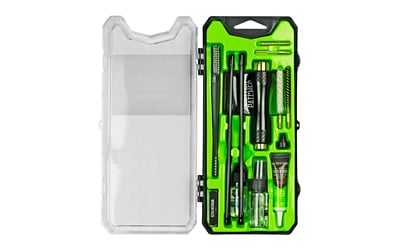 Green precision screwdriver tool kit in plastic case