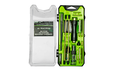 Universal gun cleaning kit in green case