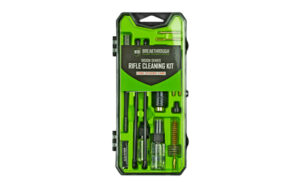 Green rifle cleaning kit with tools in case