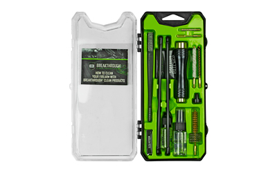 Green gun cleaning kit in plastic case