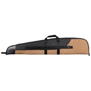 Brown and black rifle case with shoulder straps.