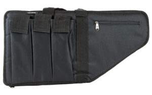 Black tactical pistol case with magazine pouches