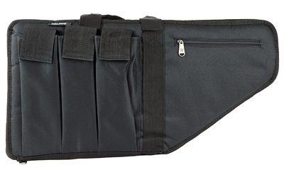 Black tactical pistol case with magazine pouches