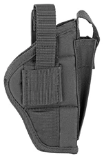 Black fabric gun holster with strap
