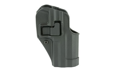 Black holster for handgun on white background