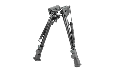 Adjustable black rifle bipod with spring-loaded legs