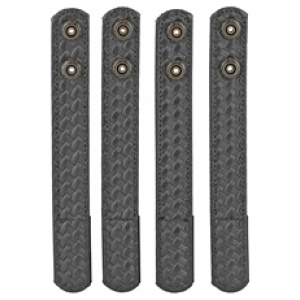 Four black tire protector strips with brass grommets.