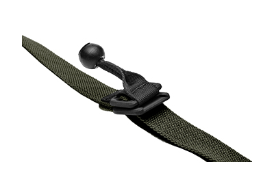 Green strap with black buckle and cord lock