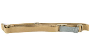 Tan tactical belt with metal buckle